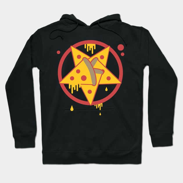 Occult Pentagram Pizza Hoodie by MeatMan